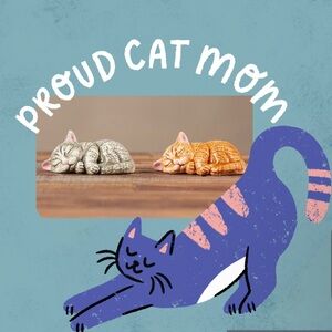 New Sleeping Kittens Orange and Gray Mini Salt and Pepper Shakers Set